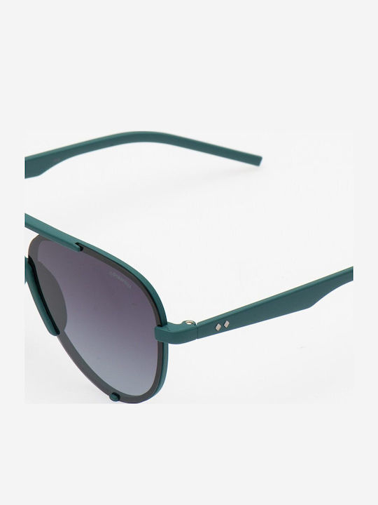 Polaroid Men's Sunglasses With Turquoise Frame And Grey Gradient Polarized Lens PLD6017/S VWA/WJ