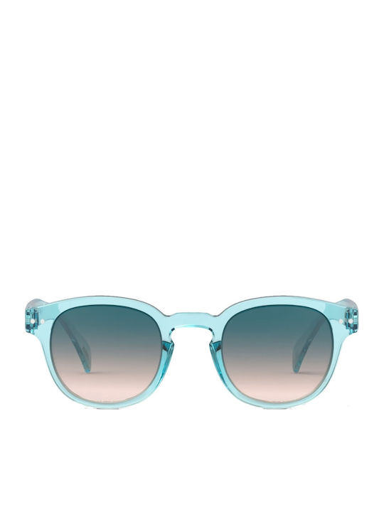 Izipizi Unisex Sunglasses with Blue Frame and Blue Gradient Polarized Mirror Lens