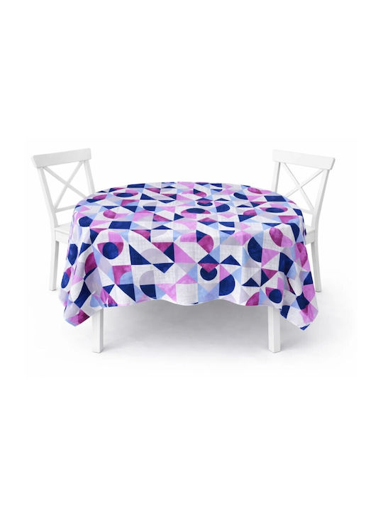 Pucioasa Față De Masă Din Bumbac Violet/Albastru 160x160 Cm