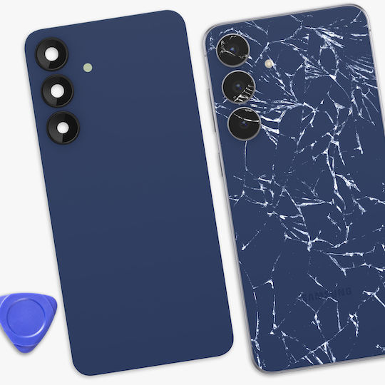 Clappio Compatible Battery Cover Galaxy S25 Fe Built-in Adhesive Dark Blue