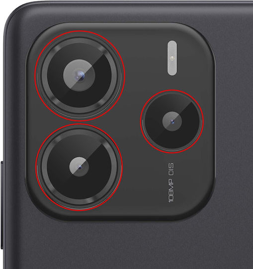 Clappio Compatible Rear Camera Lenses Redmi Note 14 5g Dust-proof Transparent Black