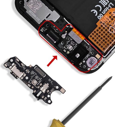 Clappio Ladeanschluss Redmi 15c 5g Usb-c Anschluss Jack Mikrofon Schwarz