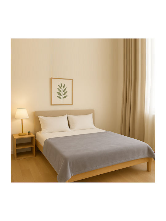 Κουβέρτα Γούνινη Μονή 150x200εκ. Light Gray/white
