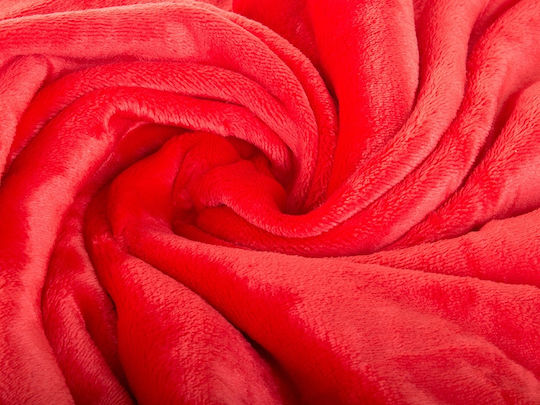 Pelzige Decke mit Ärmeln 140x200cm Rot