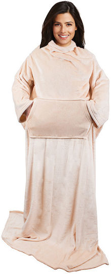 Blanket with Sleeves 140x200cm Cream