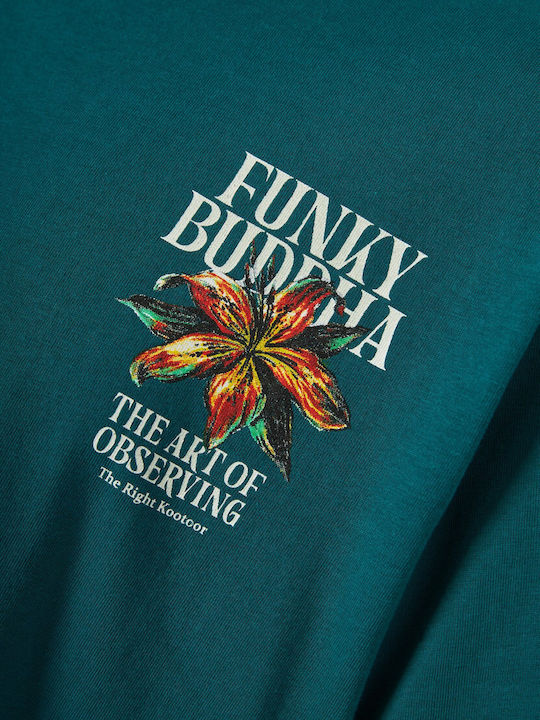 T-shirt Πετρόλ