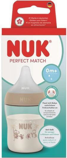 Nuk Plastic Baby Bottle Perfect Match Anti-Colic with Silicone Nipple for 0+, 0+ m, months Blue 150ml