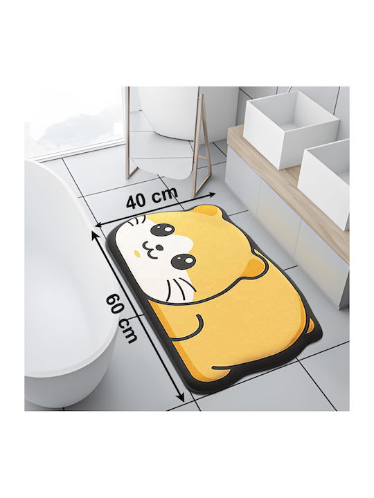 Rutschfest Badematte ZD1BAT3QWSHHAMSTER Orange/Weiß 60x40cm