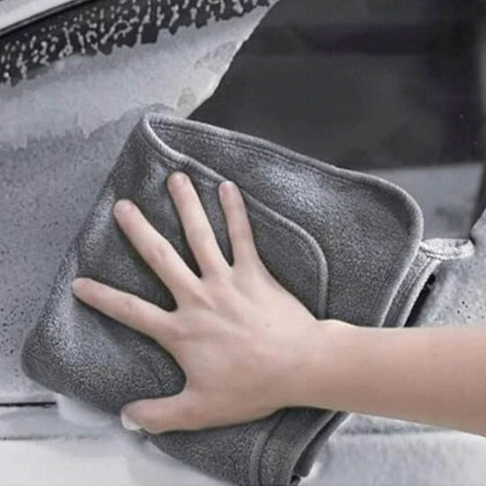 Lavetă Din Microfibră De Curățenie Uscare Lustruire Pentru Materiale Plastice Pentru Interior - Tabloul De Bord Mașină 400gsm Gri 30x30cm