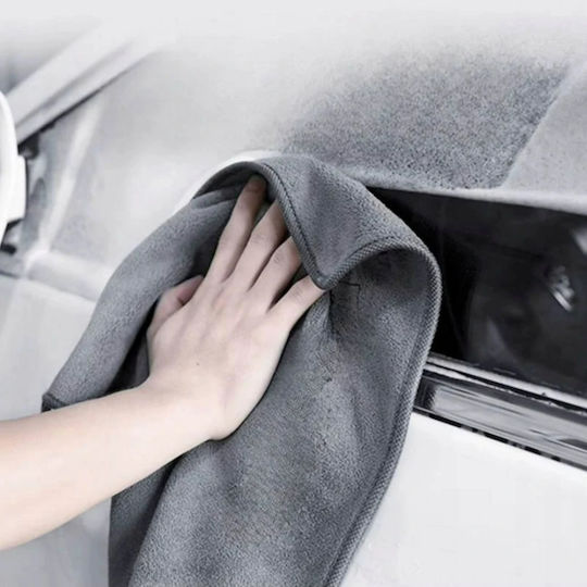 Lavetă Din Microfibră De Curățenie Uscare Lustruire Pentru Materiale Plastice Pentru Interior - Tabloul De Bord Mașină 400gsm Gri 30x30cm