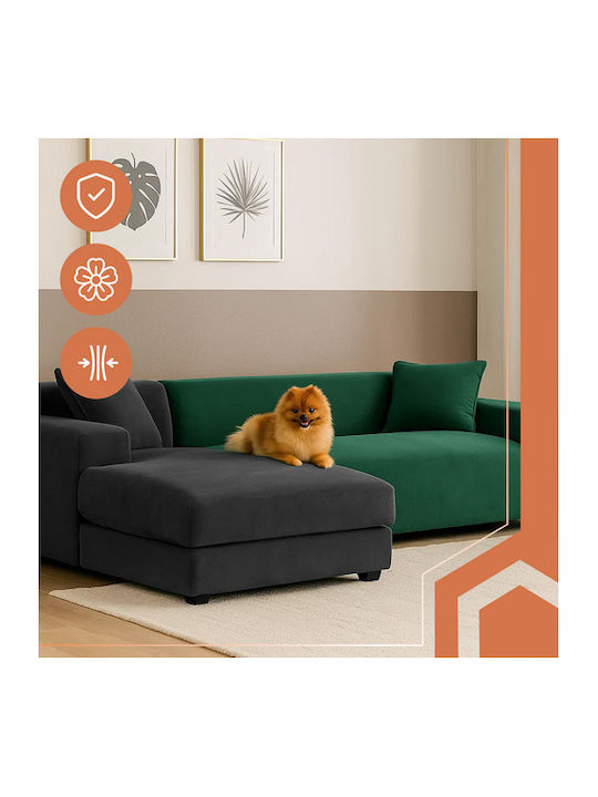 Husă Elastică Impermeabilă Pentru Canapea Cu Două Locuri Verde Închis 185 cm