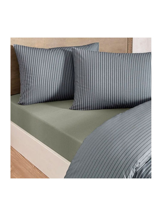 Tac Set Huse Pentru Pilote 100% Bumbac 200x220cm Dublu Cu 2 Fețe De Pernă & 1 Cearșaf Marwen Stripes