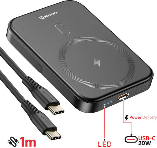 Swissten Pack Magsafe Galaxy S25 Galaxy S24 Bi-material Case 5000 Mah Powerbank Transparent