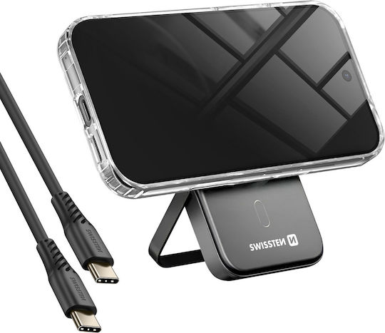 Swissten Pack Magsafe Galaxy S25 Galaxy S24 Bi-material Case 5000 Mah Powerbank Transparent