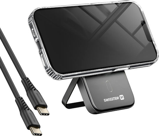Swissten Magsafe Pack iPhone 13 Калъф Двукомпонентен 5000 mAh Powerbank Прозрачен