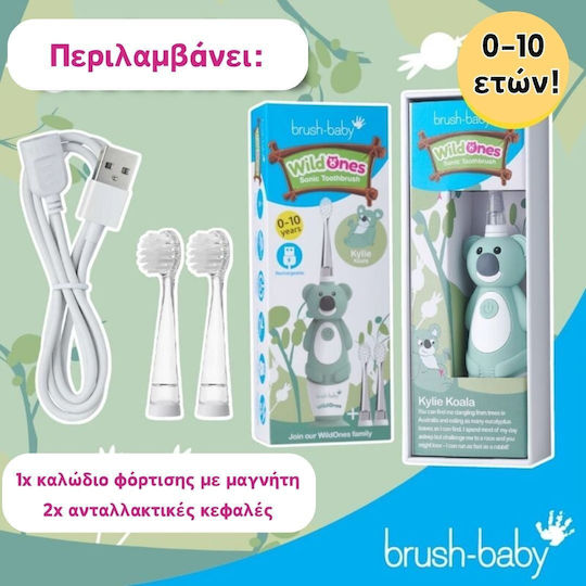 Brush Baby Wildones Children's Electric Toothbrush with Chronograph for 0m+ Kylie Koala with Replacement Heads