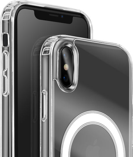 Swissten Magsafe Pack Калъф за iPhone X с Двойна Материя 5000 mAh Powerbank Прозрачен