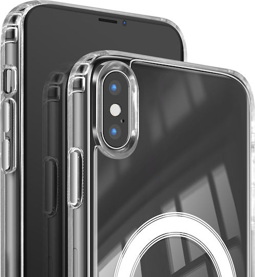 Swissten Magsafe iPhone XS Max Комплект Калъф Двоен Материал 5000 mAh Powerbank Прозрачен