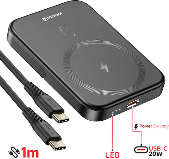 Swissten Magsafe iPhone XS Max Комплект Калъф Двоен Материал 5000 mAh Powerbank Прозрачен