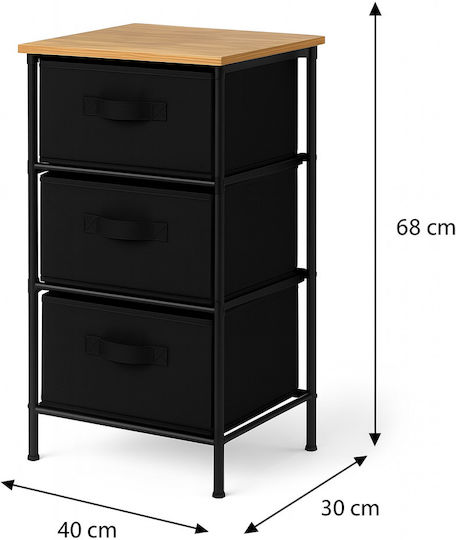 Storage Drawers with 3 Drawers L40xW30xH68cm