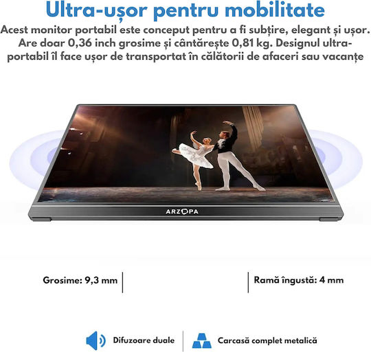 Qova Arzopa Z1RC IPS HDR Portable Monitor 16" QHD 2560x1600 Gray