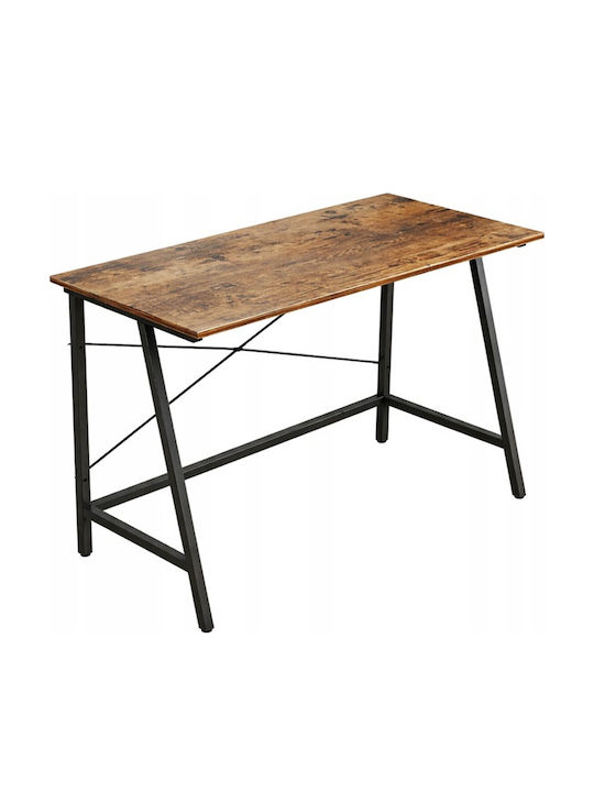 Birou Din Lemn Negru cu Picioare Metalice 100x46x75cm