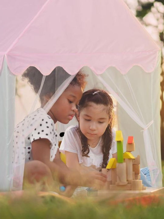 Kids Play Tent Little House Pink for 3 Years and Up
