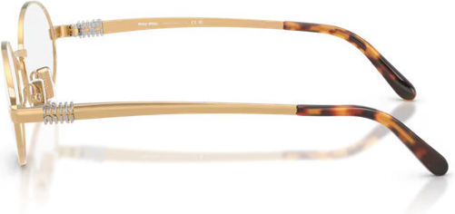 Miu Miu Metallischer Brillengestell Gold MU 50ZV 5AK1O1