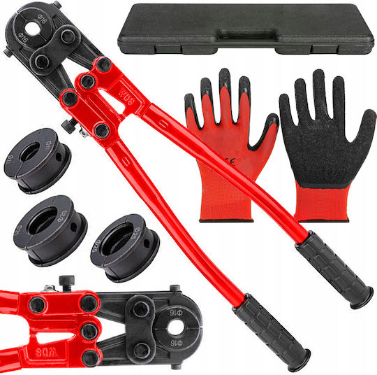 Set Clește Hidraulic de Sertizat Pentru Țevi Pex Al Pert Zola Deschidere 28 Mm Matrițe Conice Th 16 20 26 Mm Compatibil Cu Matrițe U V M Th Mănuși de Protecție Cutie de Depozitare
