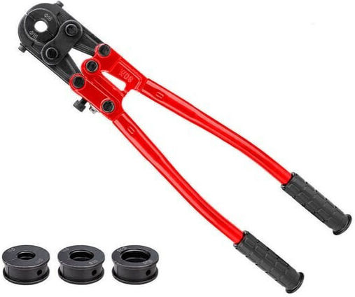 Set Clește Hidraulic de Sertizat Pentru Țevi Pex Al Pert Zola Deschidere 28 Mm Matrițe Conice Th 16 20 26 Mm Compatibil Cu Matrițe U V M Th Mănuși de Protecție Cutie de Depozitare