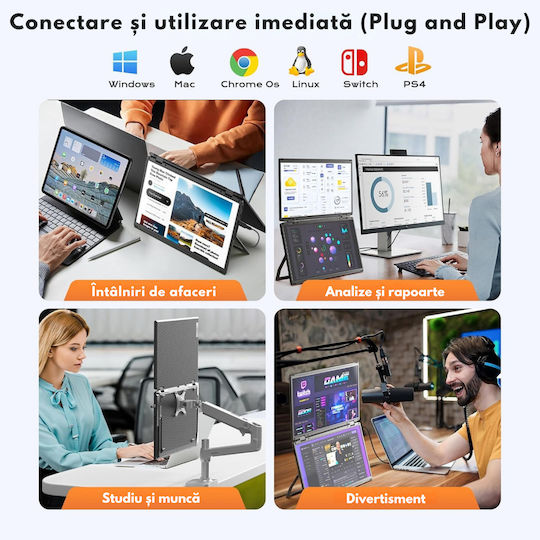 Qova Arzopa Z1 FC Dual IPS Monitor Portabil 15.6" FHD 1920x1080