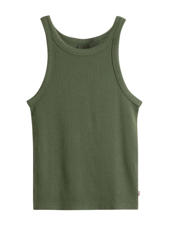 Essential Women's Sleeveless Top Green Deep Depths Rib