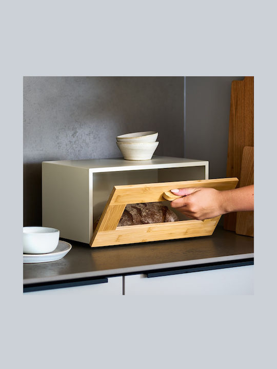 Zeller Ψωμιέρα με Καπάκι από Bamboo Μπεζ 36x23x20cm Zeller Ψωμιέρα με Καπάκι από Bamboo Μπεζ 36x23x20cm
