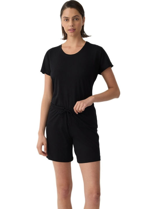 Minerva Summer Cotton Women's Pyjamas Shorts Black