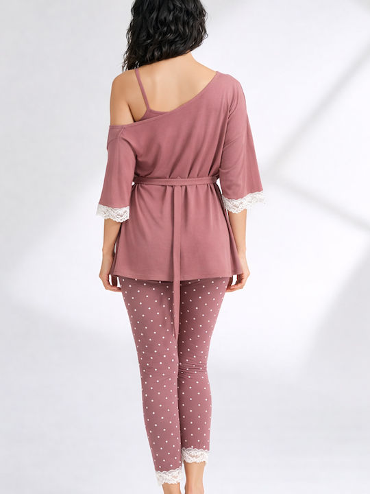 Caress Sommerliches Damen-Set Pyjamas Sapio Mēlo