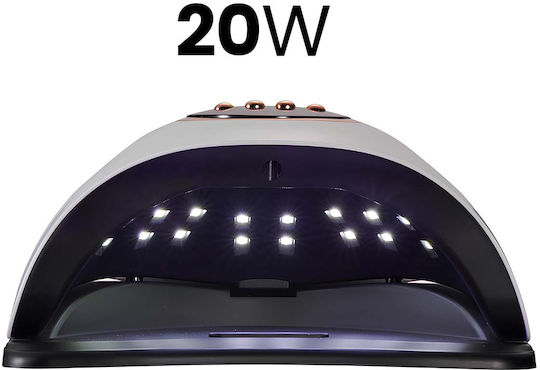 Avizar Lampă Uscare Unghii UV LED 20W Ecran 4 Niveluri Temporizator Alb Negru