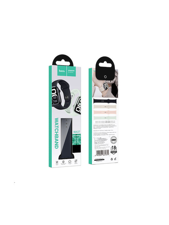 Hoco Wa37 38 40 41 42mm Fluorine Rubber Tragbares Band Für Apple Watch Series 1 2 3 4 5 6 7 8 9 Se Se2 Schwarz