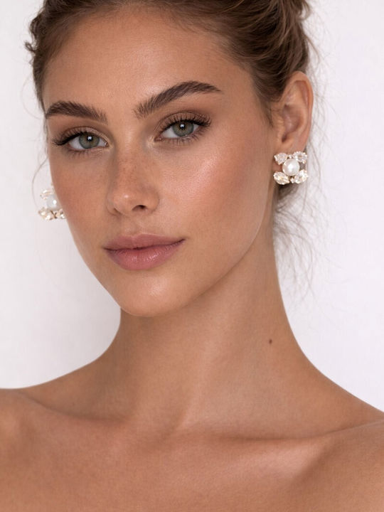 Eluna Earrings Made Of Steel With Pearls