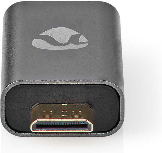 Nedis Hdmi Adaptor Mini Connector To Hdmi Straight Form In Aluminum Grey