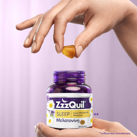 ZzzQuil Sleep Food Supplement with Melatonin and Mango Banana Flavour 30 Gummies