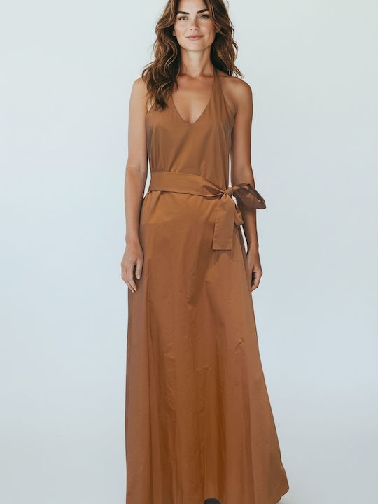 Sommer Maxi Damenkleid Schokolade