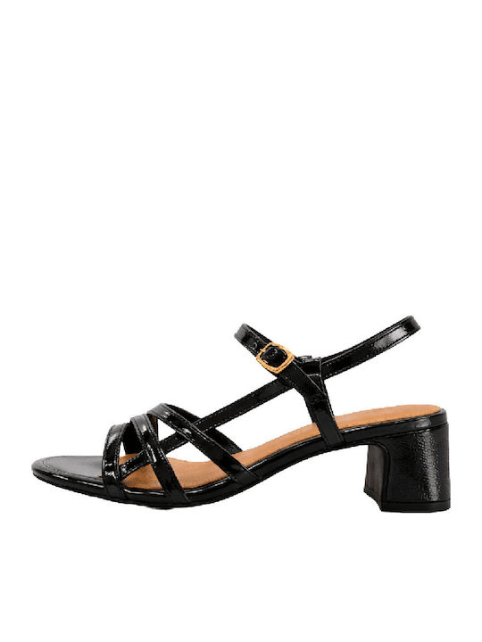Damen Sandalen Schwarz Leder