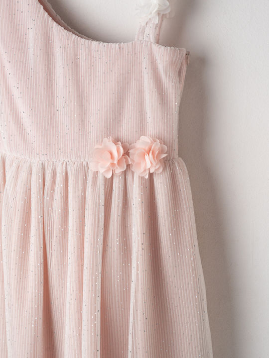 Mädchenkleid Set aus 2 mit Zubehör Flieder