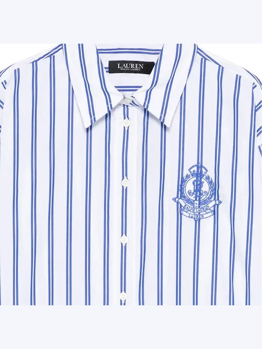 Μακρυμάνικο Γυναικείο Πουκάμισο Blue/white Multi