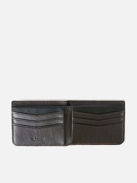 Surf Leather Men's Card Wallet with RFID Brown
