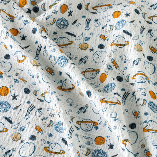 Kentia Kentia Babydecke Wickeltücher für Kinderzimmer Piqué Blau 70x100cm