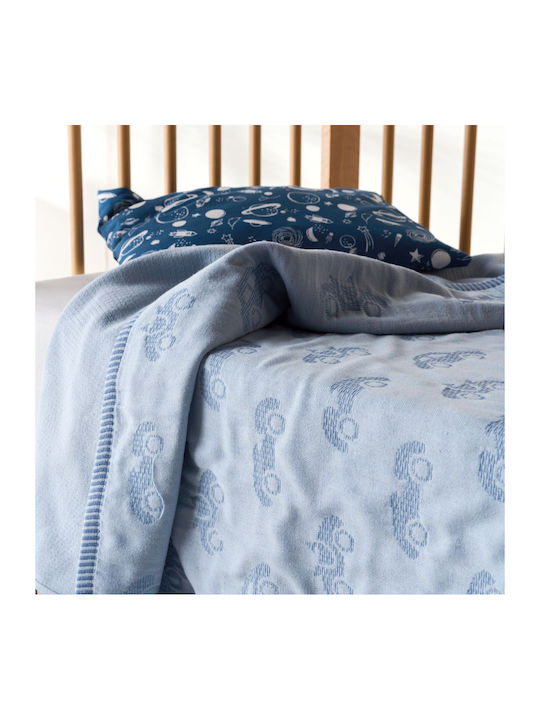 Kentia Cot Blanket Light Blue 100x140cm