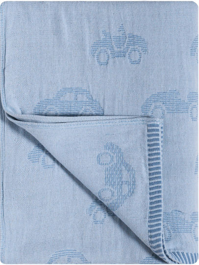 Kentia Cot Blanket Light Blue 100x140cm