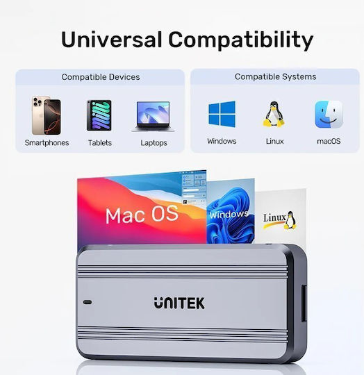 Unitek Usb-c Nvme Pcie Enclosure Usb 4.0 40gbps W Cooling Fan S1242a