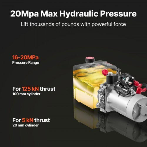 Vevor Hydraulic Power Unit 4 L Tipper Trailer Single Acting Maximum Pressure 22 Mpa & Flow Rate 3.4 L Min Hydraulic Pump Dc 12v Metal Reservoir Tipper Trailers Car Lifting